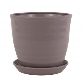 Цв. Горшок с поддоном Обруч Глянец (керамика), D22xH20см., 5л., аметистовый в интернет-магазине флористических аксессуаров Азалия Декор