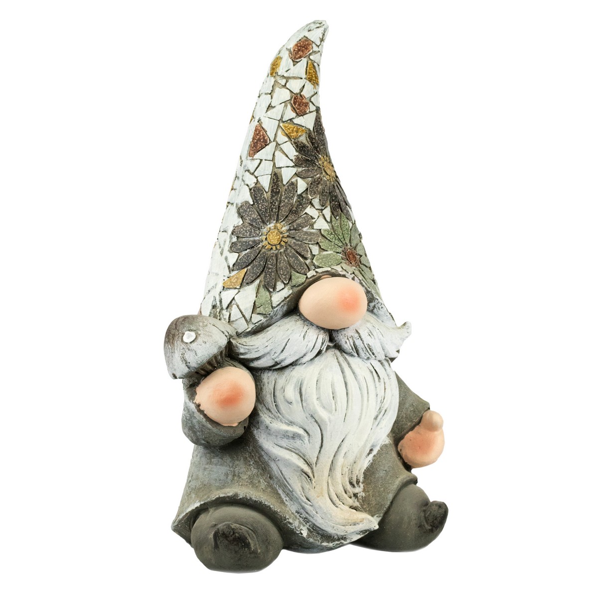 Садовая фигура Гном (керамика), H46x26х18см, серый в интернет-магазине флористических аксессуаров Азалия Декор