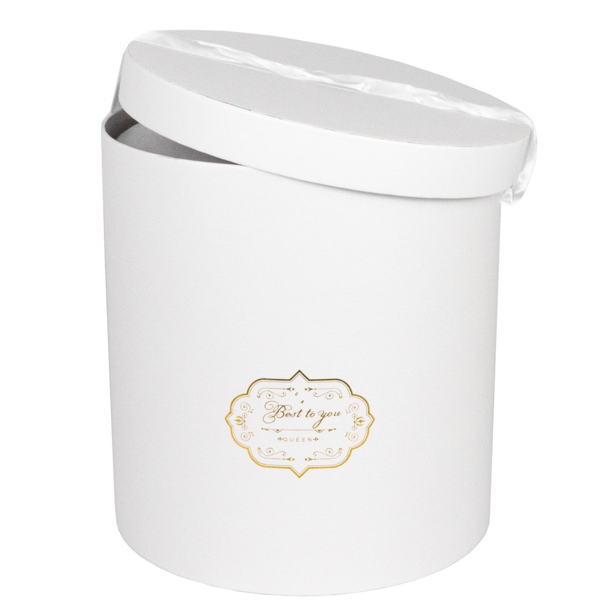 Набор коробок подарочных круглых 3шт., D25,5xH27,8см, белый в интернет-магазине флористических аксессуаров Азалия Декор