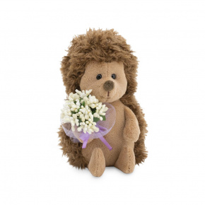 Игрушка м/н Ежик Колюнчик с букетом в подар. кор., 15см, коричневый/белый в интернет-магазине флористических аксессуаров Азалия Декор