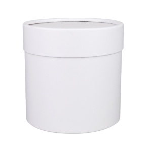 Коробка подарочная круглая, D12,5xH12,5см, белый в интернет-магазине флористических аксессуаров Азалия Декор