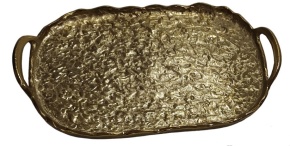 Поднос (металл), 40x26xH4см, золотой в интернет-магазине флористических аксессуаров Азалия Декор