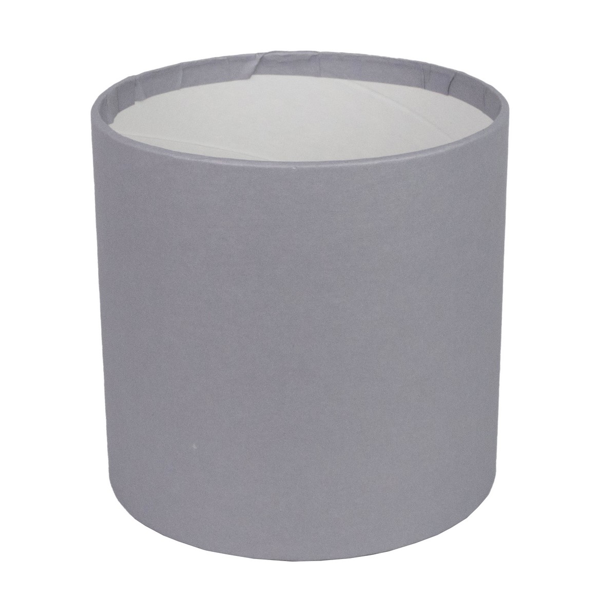 Коробка подарочная круглая без крышки, D14xH14 см, серый в интернет-магазине флористических аксессуаров Азалия Декор