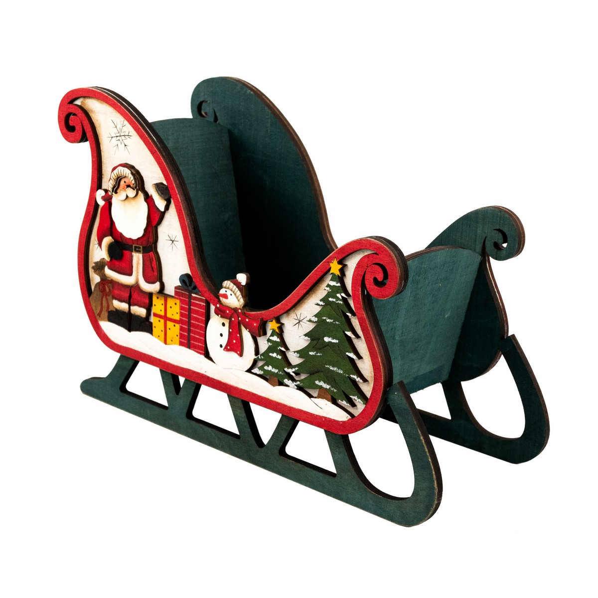 Сувенир Санки (дерево), Н24,5х36х16,5см, цв. в асс. в интернет-магазине флористических аксессуаров Азалия Декор