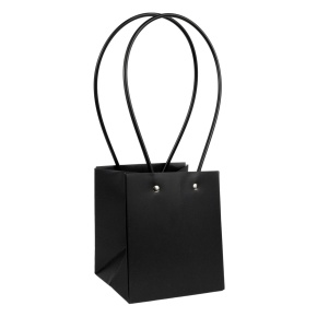 Пакет для цветов водостойкий (крафт), 13х12,5х15см (в уп. 10шт.), черный в интернет-магазине флористических аксессуаров Азалия Декор