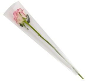 Пакет конусный 12х45см (полипропилен), (в уп. 50шт.), белый в интернет-магазине флористических аксессуаров Азалия Декор