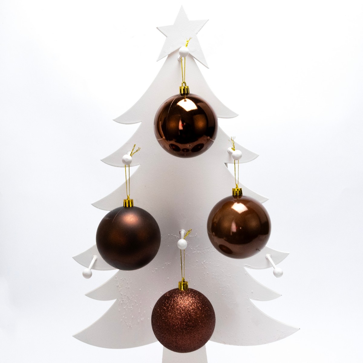 Набор шаров в тубе 8шт. (пластик), D8см, коричневый в интернет-магазине флористических аксессуаров Азалия Декор