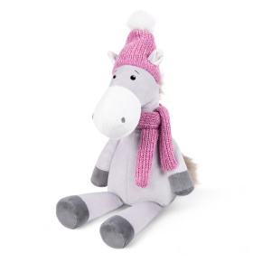 Игрушка м/н Конь Микки, 22см, серый в интернет-магазине флористических аксессуаров Азалия Декор