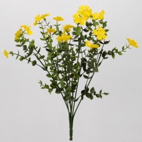 Зелень с цветами на вставке, 34см, зеленый/желтый в интернет-магазине флористических аксессуаров Азалия Декор