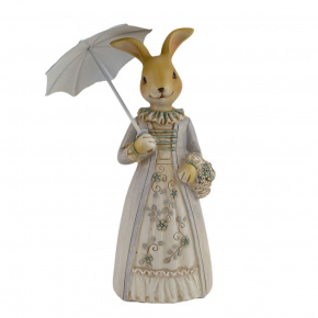 Сувенир Крольчиха (полирезин), H21x11,5x8см, голубой в интернет-магазине флористических аксессуаров Азалия Декор