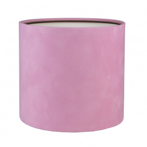 Коробка подарочная круглая без крышки (бархат), D21xH21 см, розовый в интернет-магазине флористических аксессуаров Азалия Декор