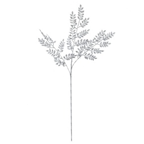 Ветка с глиттером, H79см, серебряный в интернет-магазине флористических аксессуаров Азалия Декор