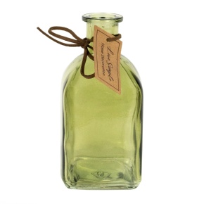 Ваза Бутылочка (стекло), 6,5xH13см, зеленый в интернет-магазине флористических аксессуаров Азалия Декор