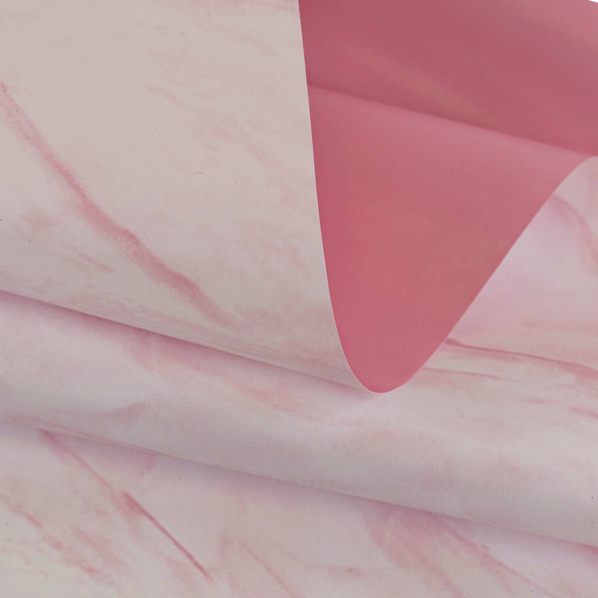 Пленка матовая двусторонняя Мрамор 60 см 10 м, розовый в интернет-магазине флористических аксессуаров Азалия Декор