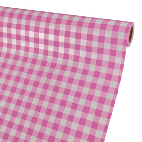 Пленка матовая Клетка 60 см 10 м, розовый в интернет-магазине флористических аксессуаров Азалия Декор
