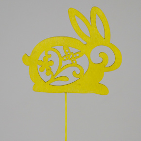 Вставка Кролик (в уп. 12 шт.), 8хH30см, желтый в интернет-магазине флористических аксессуаров Азалия Декор