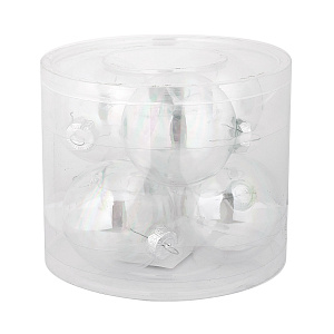 Набор шаров 6шт. в тубе (стекло), D8см, в асс., прозрачн. в интернет-магазине флористических аксессуаров Азалия Декор