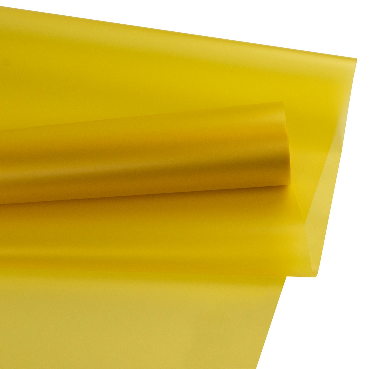 Пленка матовая полупрозрачная 50мкр, 57 см 27 м, желтый в интернет-магазине флористических аксессуаров Азалия Декор