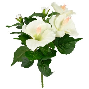 Гибискус на вставке, 32см, белый в интернет-магазине флористических аксессуаров Азалия Декор