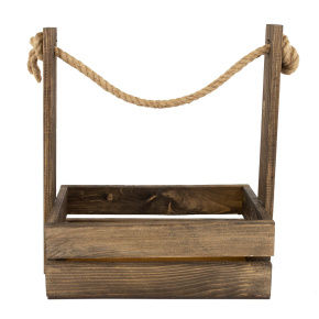 Корзина (дерево), 25,5х15х30см, палисандр в интернет-магазине флористических аксессуаров Азалия Декор