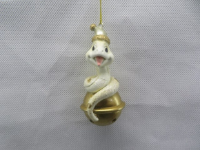 Украшение подвесное Змейка (полирезин), Н8,5х4х3см, кремовый в интернет-магазине флористических аксессуаров Азалия Декор