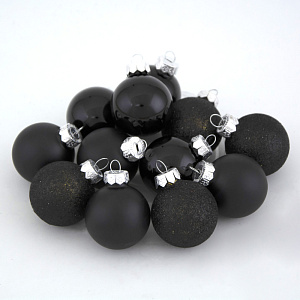 Набор шаров 12 шт. в тубе (стекло), D4см, черный в интернет-магазине флористических аксессуаров Азалия Декор