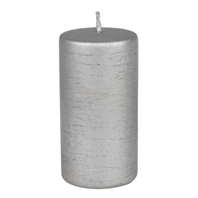 Свеча-столбик (8 часов), D5xH10см, серебряный в интернет-магазине флористических аксессуаров Азалия Декор