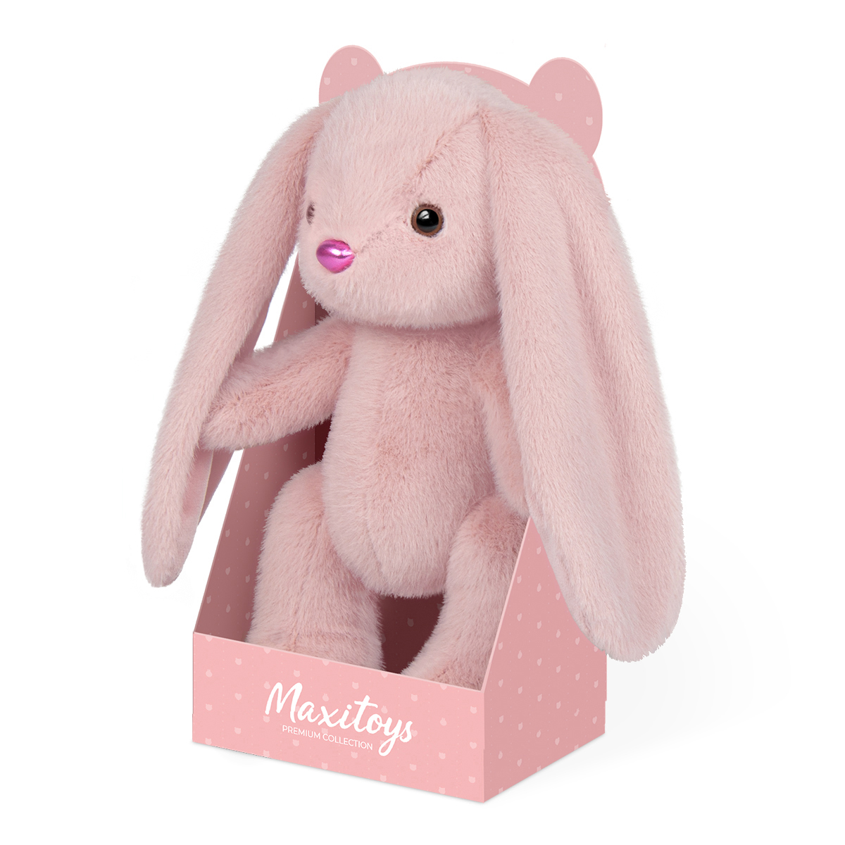 Игрушка м/н Зайка в подар. кор., 20см, розовый в интернет-магазине флористических аксессуаров Азалия Декор