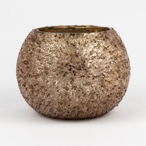 Подсвечник Стакан (стекло), Н10х13см, розовый в интернет-магазине флористических аксессуаров Азалия Декор