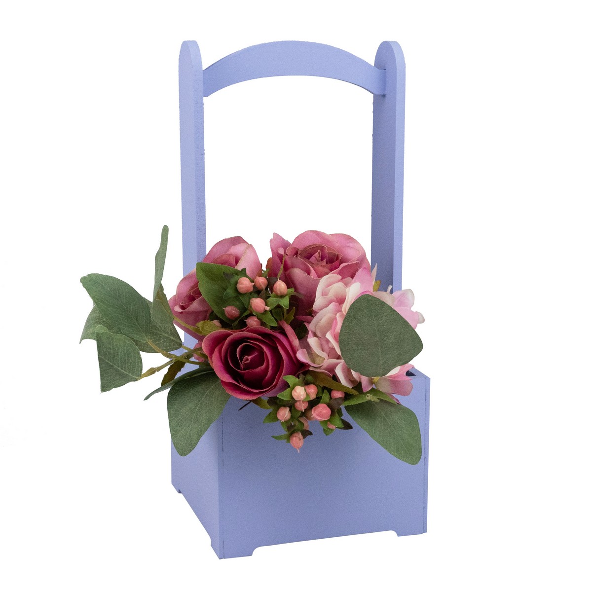 Корзина (дерево), 14х14х30см, лавандовый в интернет-магазине флористических аксессуаров Азалия Декор