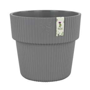 Кашпо со вставкой Алемар (пластик), D21,5xH19,5см, 4,8л, серый в интернет-магазине флористических аксессуаров Азалия Декор