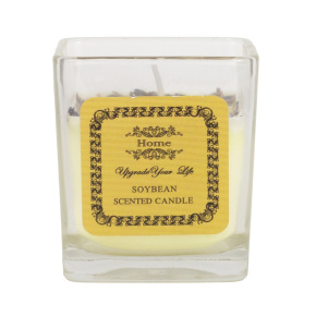 Свеча ароматическая в стакане Lavender (стекло), D7хH7,5см, белый в интернет-магазине флористических аксессуаров Азалия Декор