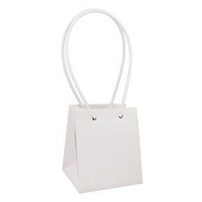 Пакет для цветов водостойкий (крафт), 13х12,5х15см (в уп. 10шт.), белый в интернет-магазине флористических аксессуаров Азалия Декор