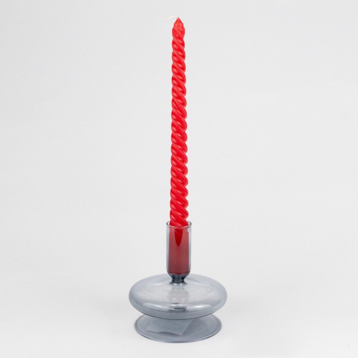 Подсвечник (стекло), D8,5xH12см, серый в интернет-магазине флористических аксессуаров Азалия Декор