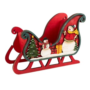 Сувенир Санки (дерево), Н24,5х36х16,5см, красный в интернет-магазине флористических аксессуаров Азалия Декор