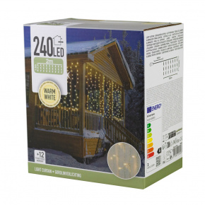 Гирлянда светодиодная Занавес 225х150см, 16веток, 240 ламп, тепл. бел. свет в интернет-магазине флористических аксессуаров Азалия Декор