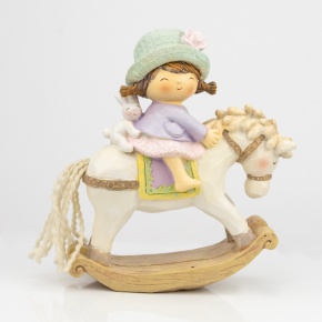 Сувенир Девочка на лошадке (полирезин), H19x17x7,5см, цв. в асс. в интернет-магазине флористических аксессуаров Азалия Декор