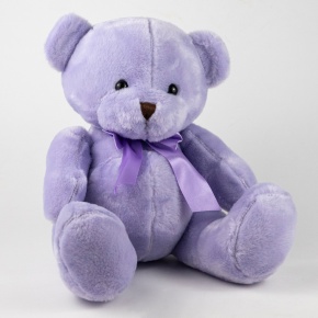 Игрушка м/н Медведь с бантом, 25см, светл.-сирен. в интернет-магазине флористических аксессуаров Азалия Декор