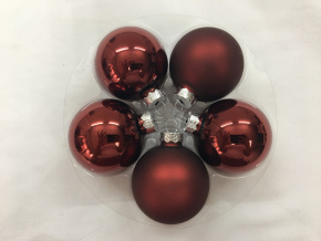Набор шаров 12шт. в тубе (стекло), D4см, в асс. темн.-красн. в интернет-магазине флористических аксессуаров Азалия Декор