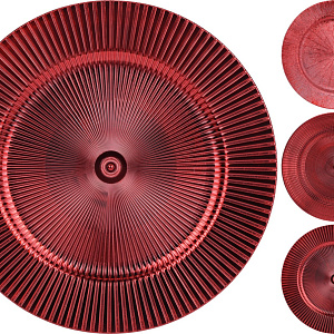 Поднос (пластик), D33см, в асс., красн. в интернет-магазине флористических аксессуаров Азалия Декор