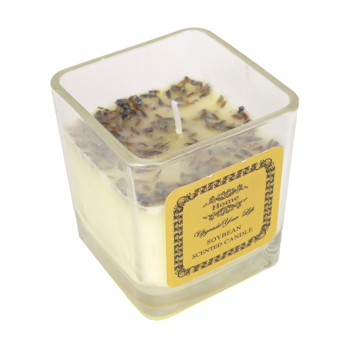 Свеча ароматическая в стакане Lavender (стекло), D7хH7,5см, белый в интернет-магазине флористических аксессуаров Азалия Декор