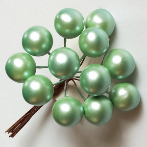 Набор шариков на вставках, D2xL11см, мятный в интернет-магазине флористических аксессуаров Азалия Декор
