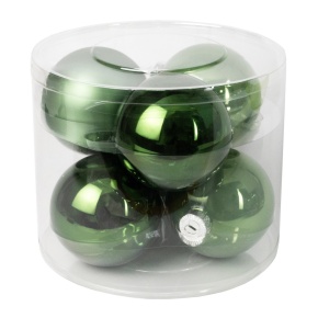 Набор шаров 6шт. в тубе (стекло), D10см, в асс., зеленый в интернет-магазине флористических аксессуаров Азалия Декор