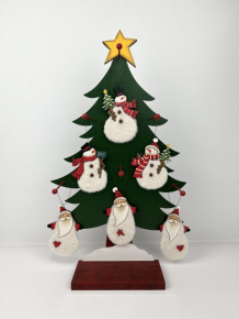 Украшение подвесное Санта/Снеговик (дерево), Н15,5х9,2см, в асс., белый в интернет-магазине флористических аксессуаров Азалия Декор