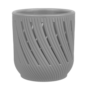 Кашпо Флер со вставкой (пластик), D17xH17,5см, 3,1л, серый в интернет-магазине флористических аксессуаров Азалия Декор