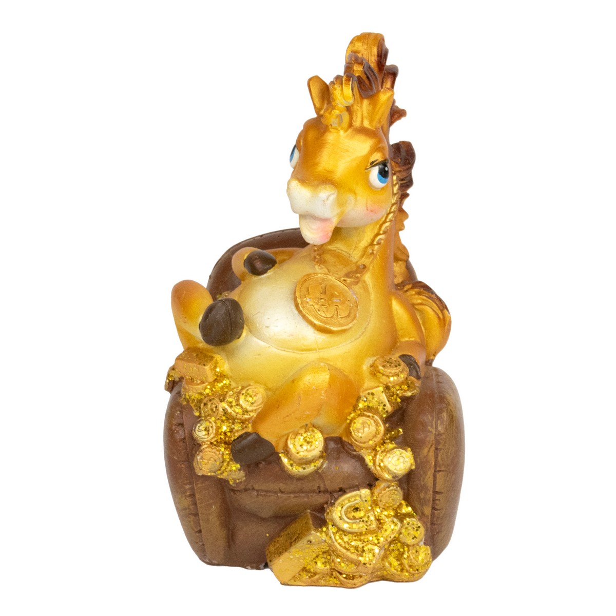 Лошадка-копилка, 7х6,5х11,5см, золотой, в ассорт. в интернет-магазине флористических аксессуаров Азалия Декор