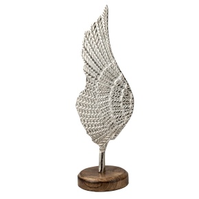 Сувенир Крыло (металл), H36x12х10см, серебряный в интернет-магазине флористических аксессуаров Азалия Декор