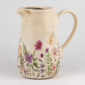 Кувшин (керамика), 16х11,5хH18см, белый в интернет-магазине флористических аксессуаров Азалия Декор