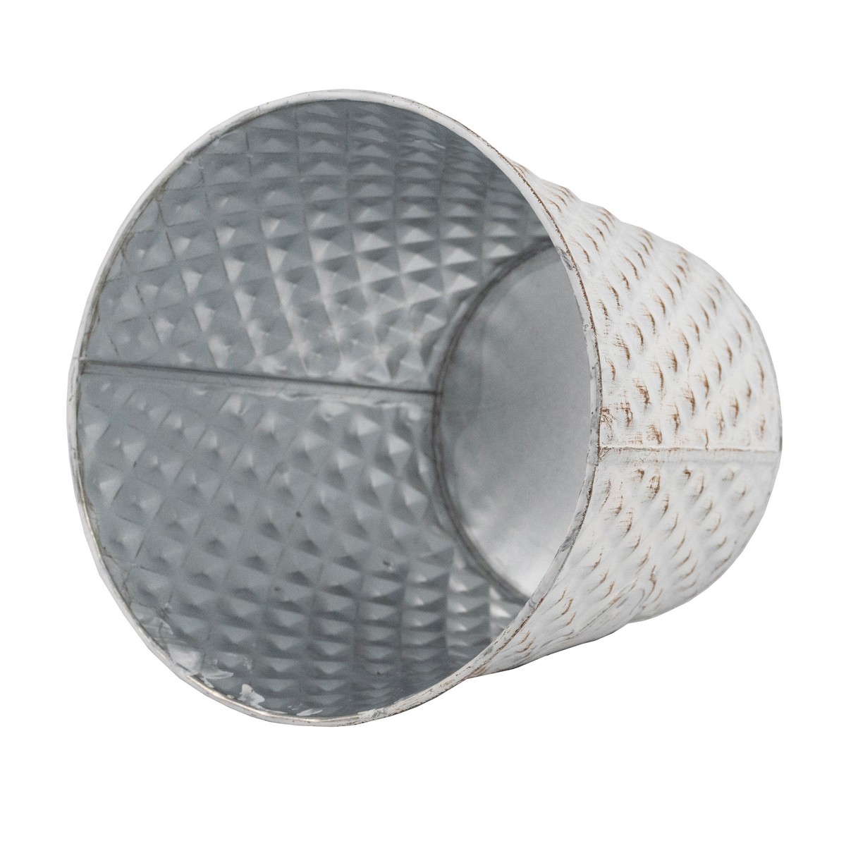 Кашпо (металл), D13xH12см, белый в интернет-магазине флористических аксессуаров Азалия Декор