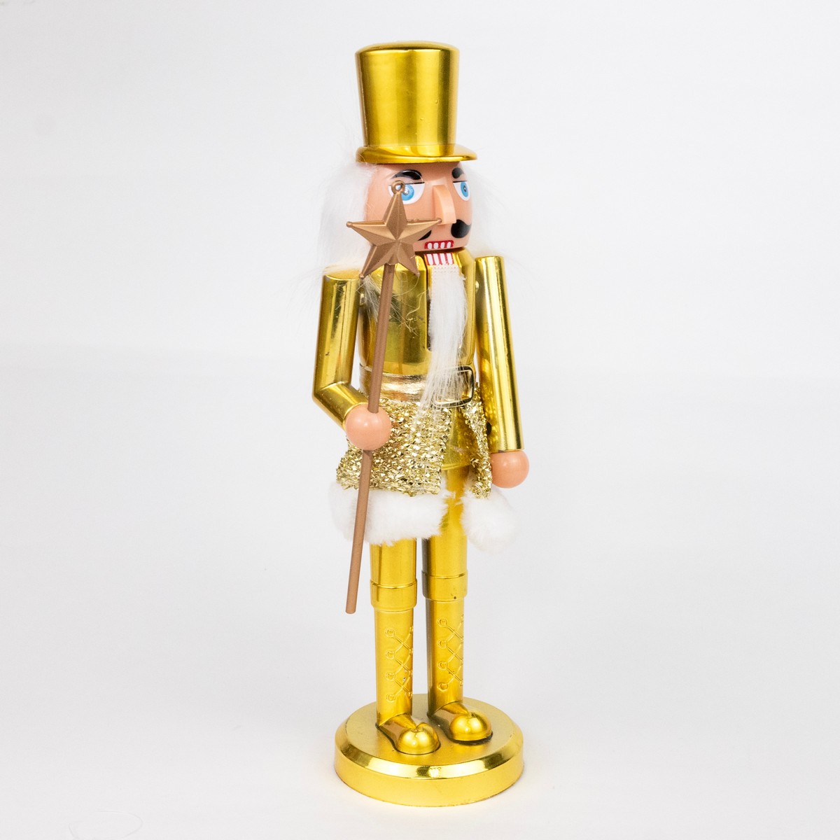 Сувенир Щелкунчик (дерево), 28,5х8х8см, в асс., золотой в интернет-магазине флористических аксессуаров Азалия Декор